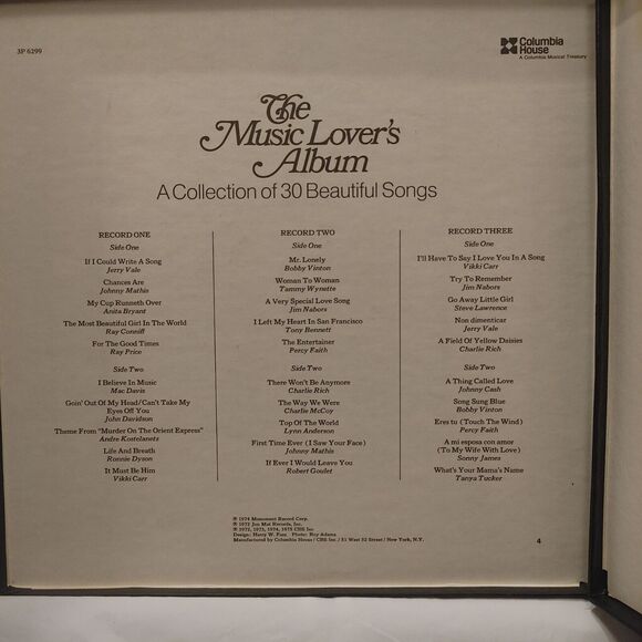 Vintage The Music Lovers Album Collection 30 Beautiful Songs Various Artists LP - Picture 2 of 2